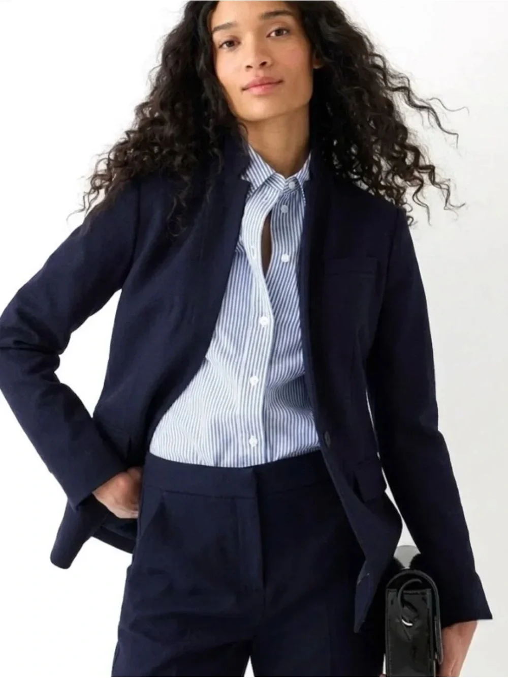 J.Crew Regent Blazer in Navy Blue Wool Bland Size 8 ~ Pristine